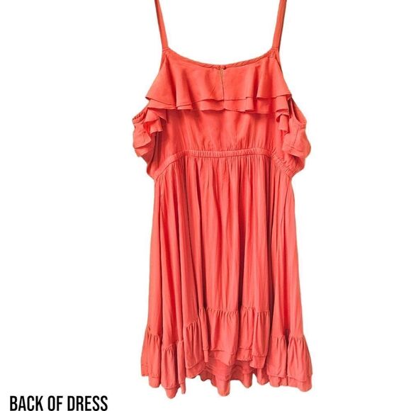 TORRID PlusโSize Coral SleevelessChallis Ruffle Tie Tassle Midi Dress Size 2X - Picture 12 of 16